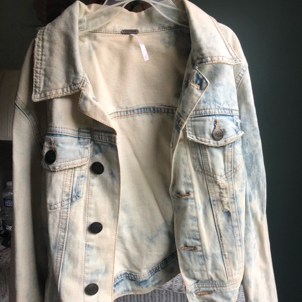 Free People jean jacket light/acid wash with some intentional distress